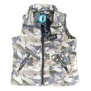 NWT Anorak Short Printed Down Vest size XL
